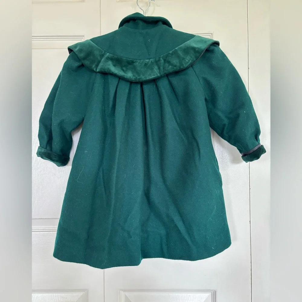 Vintage Braetan emerald green coat and hat set 4T - Picture 3 of 9